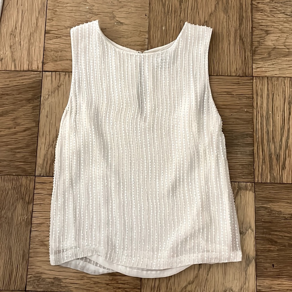 MLV Sequin Beaded Tank Top White